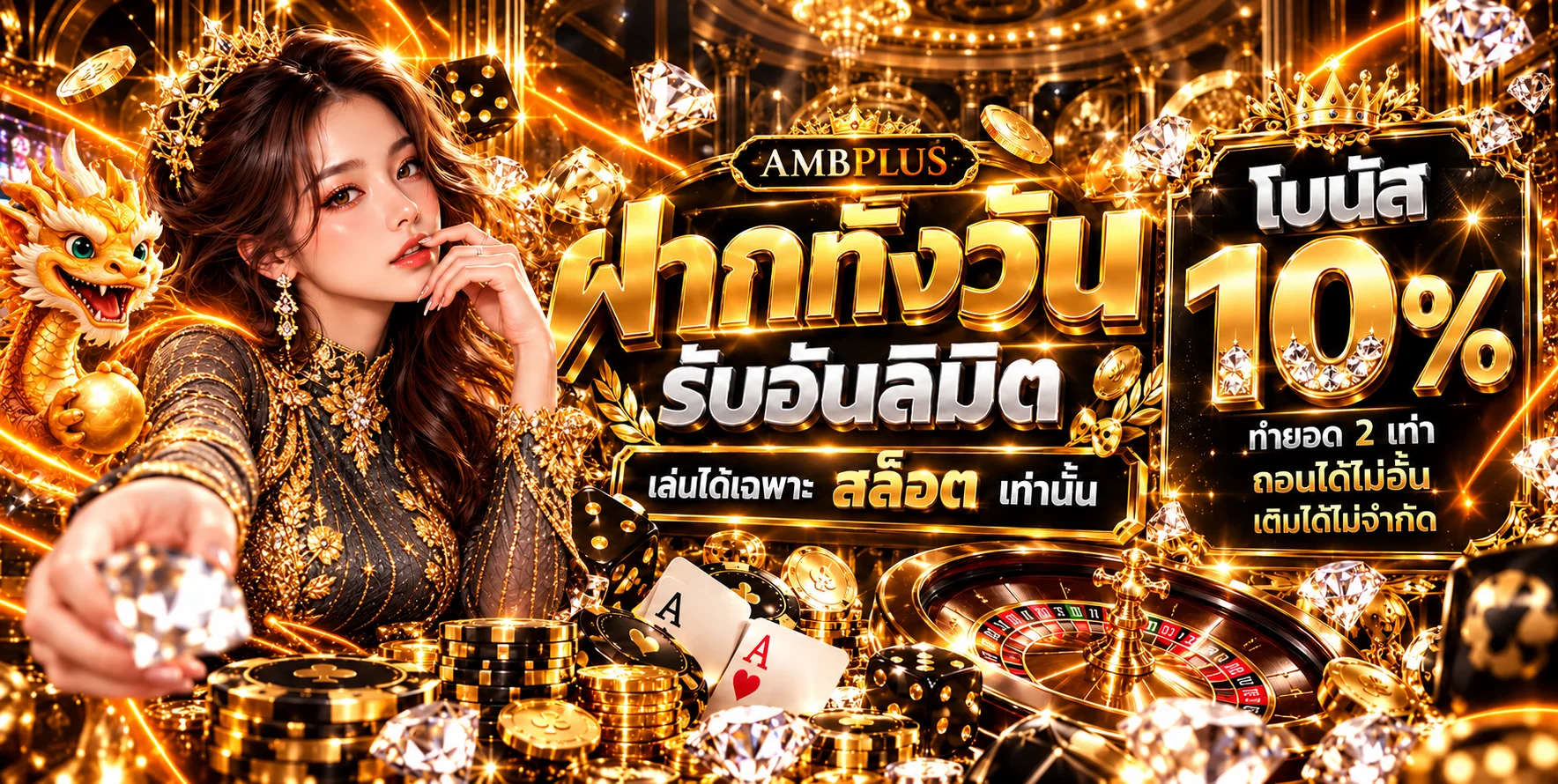 สล็อตออนไลน์ AMBPLUS โบนัสฝากและเกมยอดนิยม